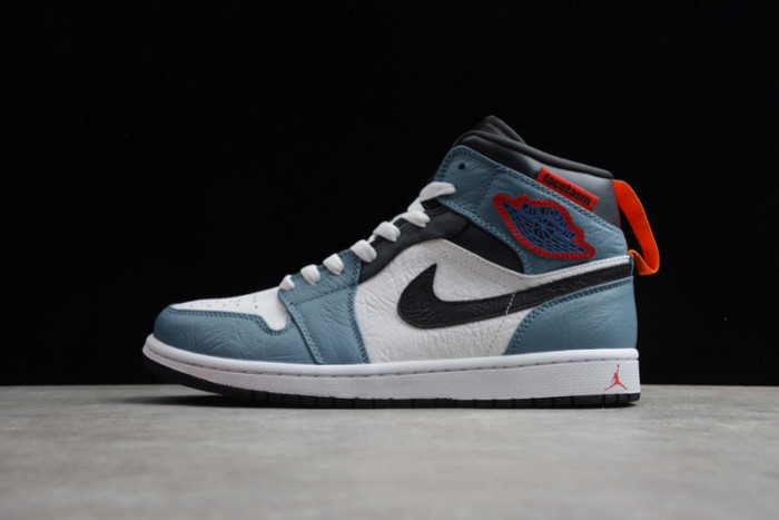Fa*etasm x jordan 1 mid fearless blue white  cu2802-100