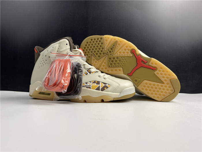 Air Jordan 6 Retro Quai54 Sail Brown (2020) CZ4152-100